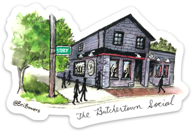 Butchertown Social watercolor sticker by Bri Bowers