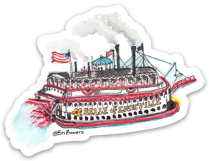 Belle of Louisville watercolor sticker by Bri Bowers