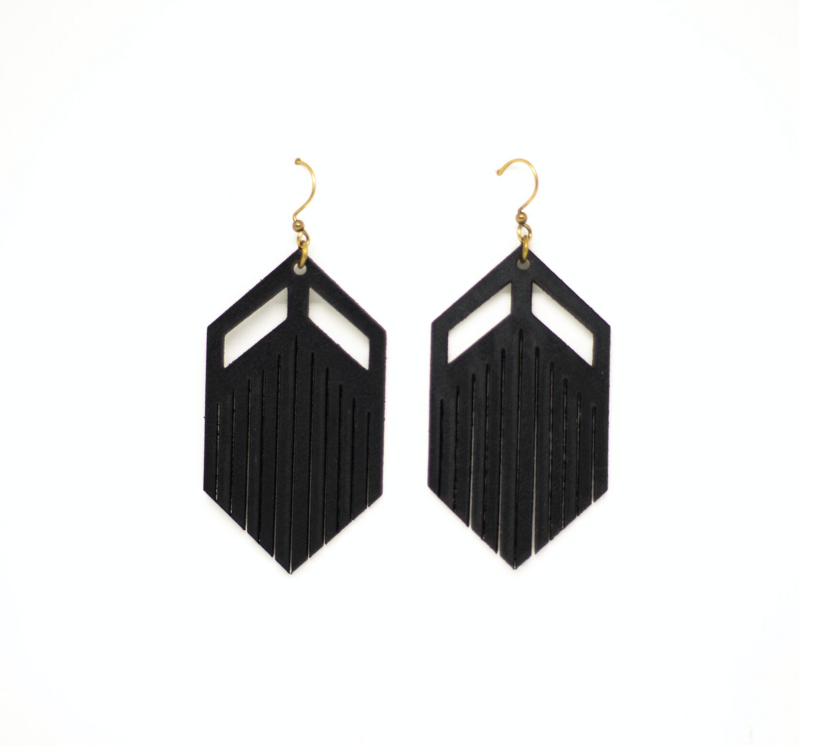 Kiki Black Box Calf Leather earrings, Designer Collection