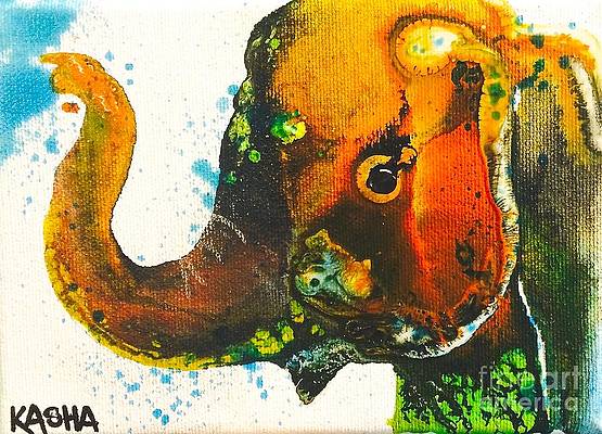 Elephant - Giclee Canvas Print by Kasha Ritter