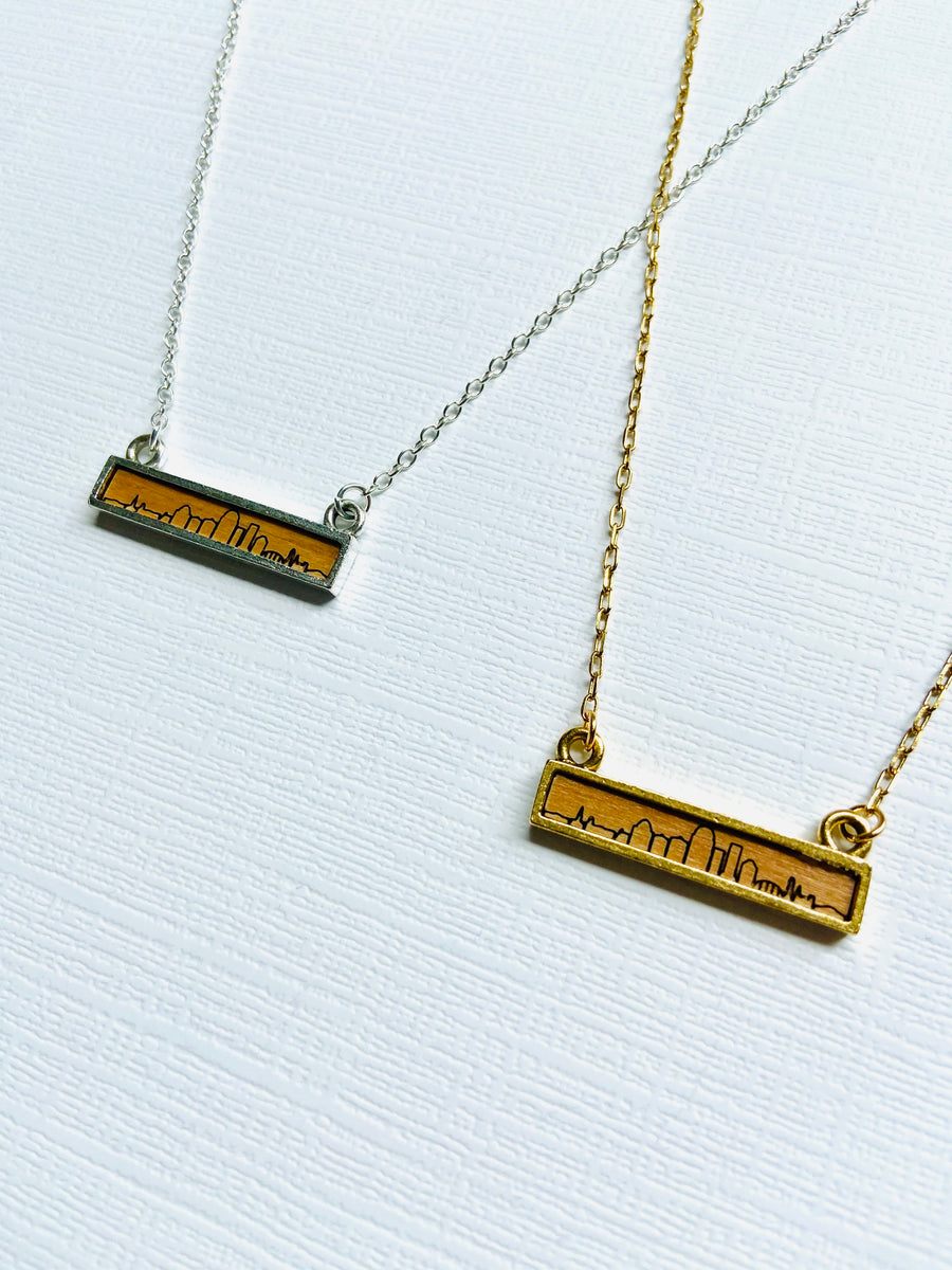 Gretchen Leachman - Etched Louisville Skyline Necklace – Revelry Boutique  Gallery