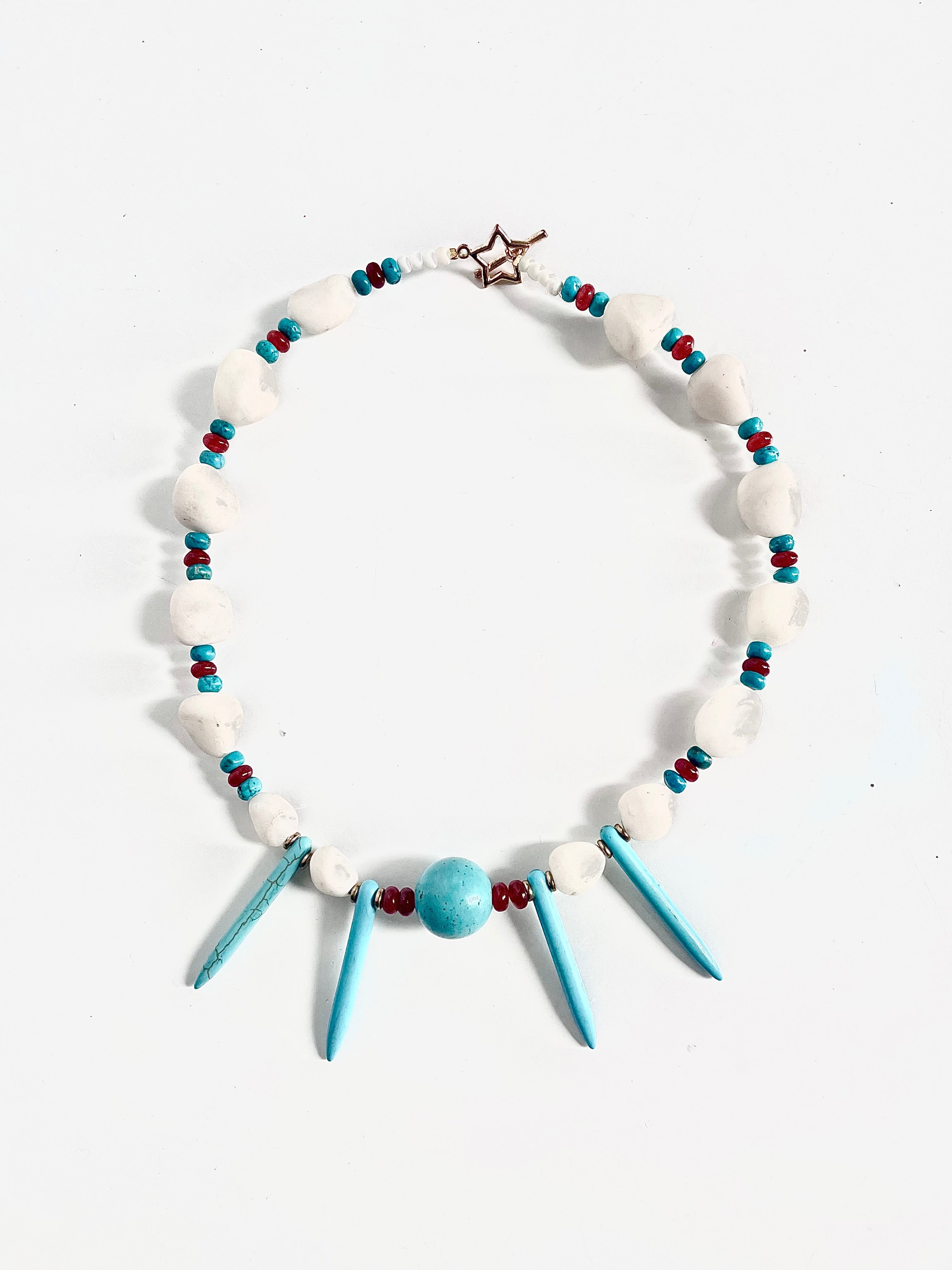 S.P.E.K.tactular Design$ - Spike X Turquoise Necklace