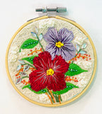 Gloria Ziegler - Original Floral Embroidery + Bead Hoops