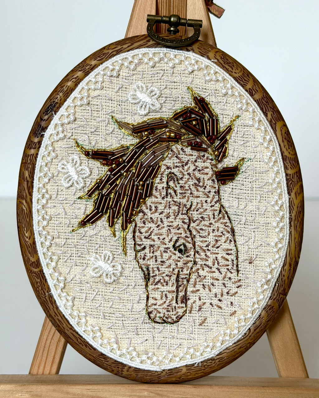Gloria Ziegler - Original Horse Embroidery + Bead Hoops