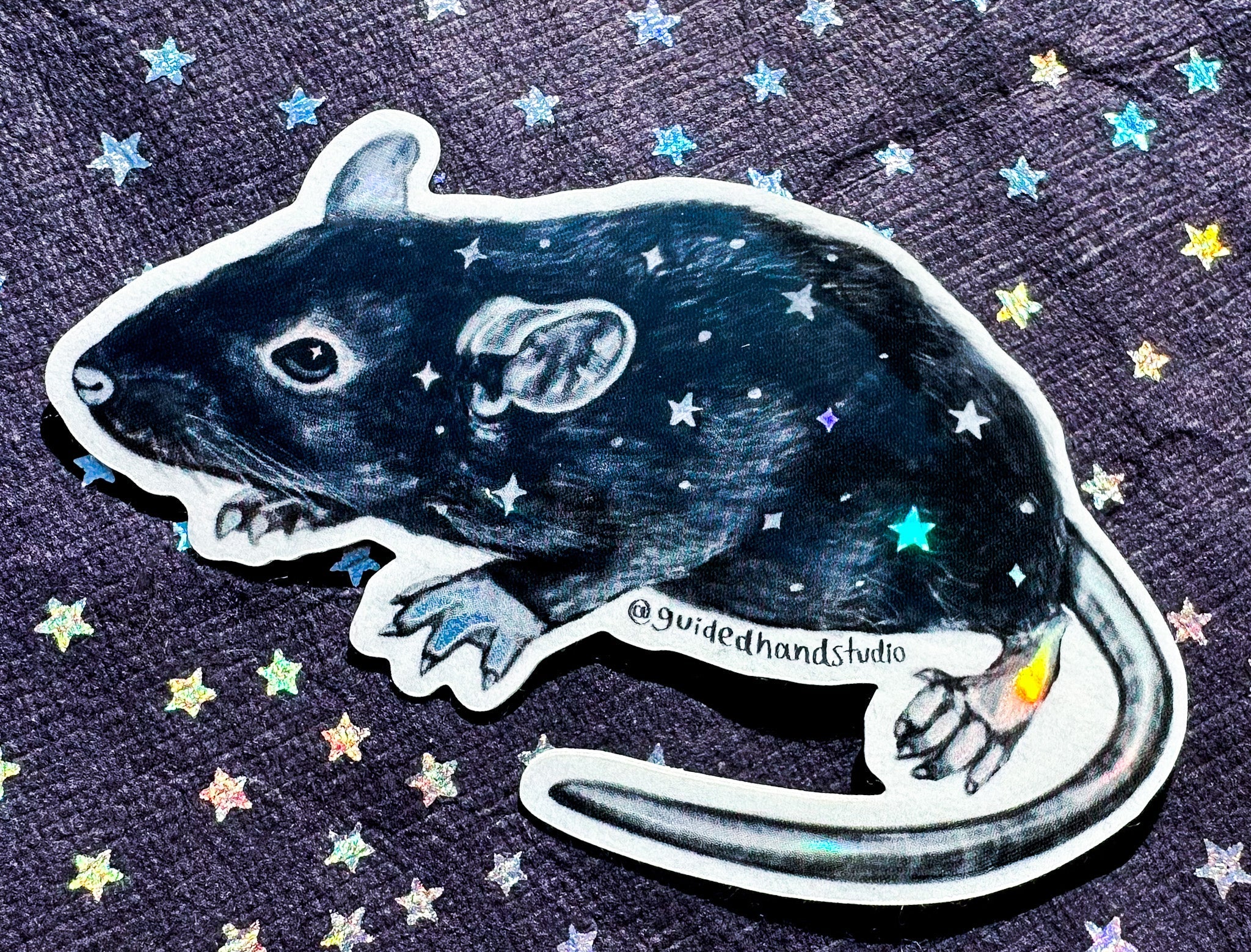 Guided Hand Studio - Holographic Rat Sticker