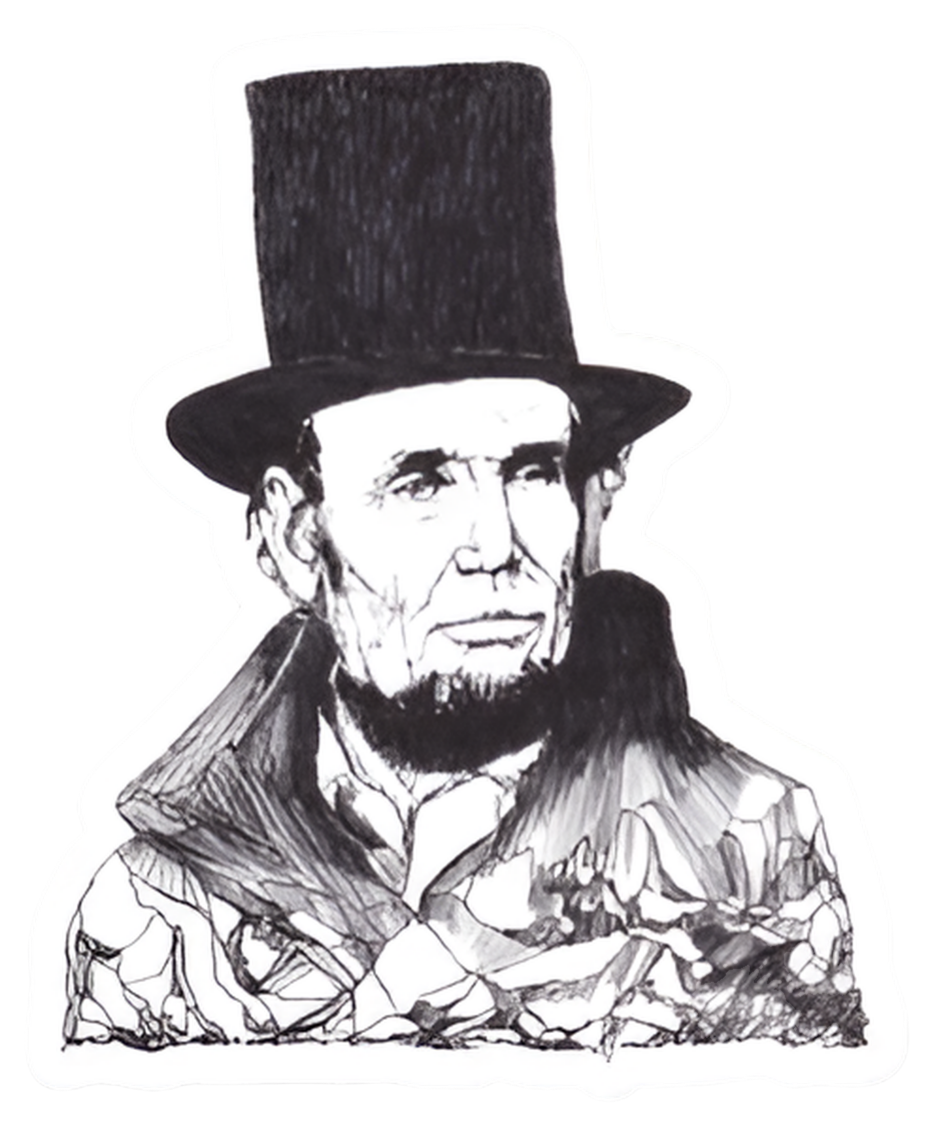 Maya Joy - Mountain Portrait Abe Lincoln Sticker