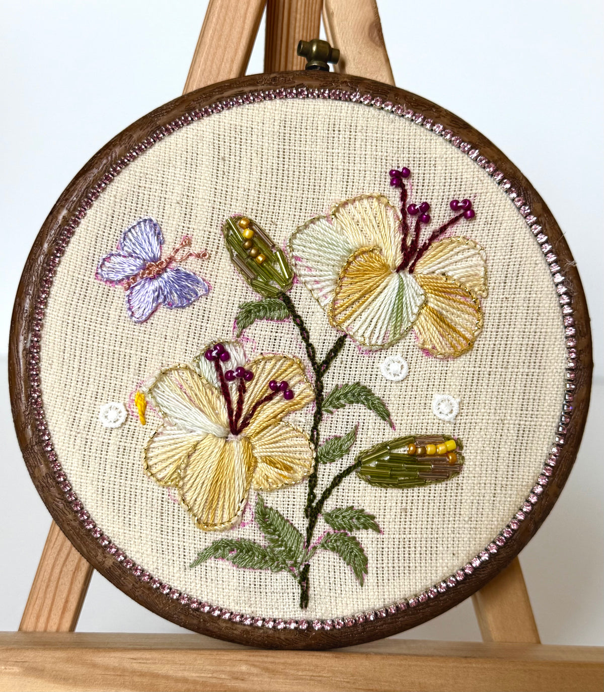 Gloria Ziegler - Original Floral Embroidery + Bead Hoops