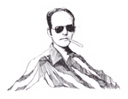 Maya Joy - Mountain Portrait Hunter S. Thompson Sticker