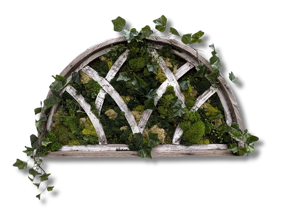 Imani Burns - Vintage Wide Window Pane Moss Art