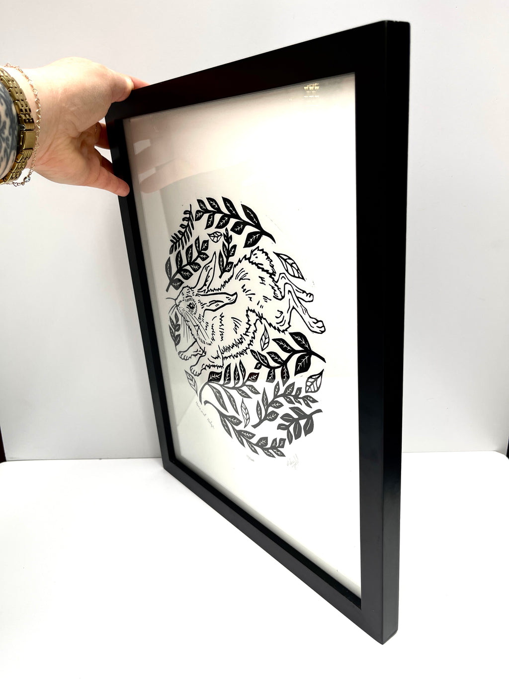 Fox Grove Art -Framed Hare and Hedge