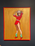 Tiny Art Lady- Gold Pin Up