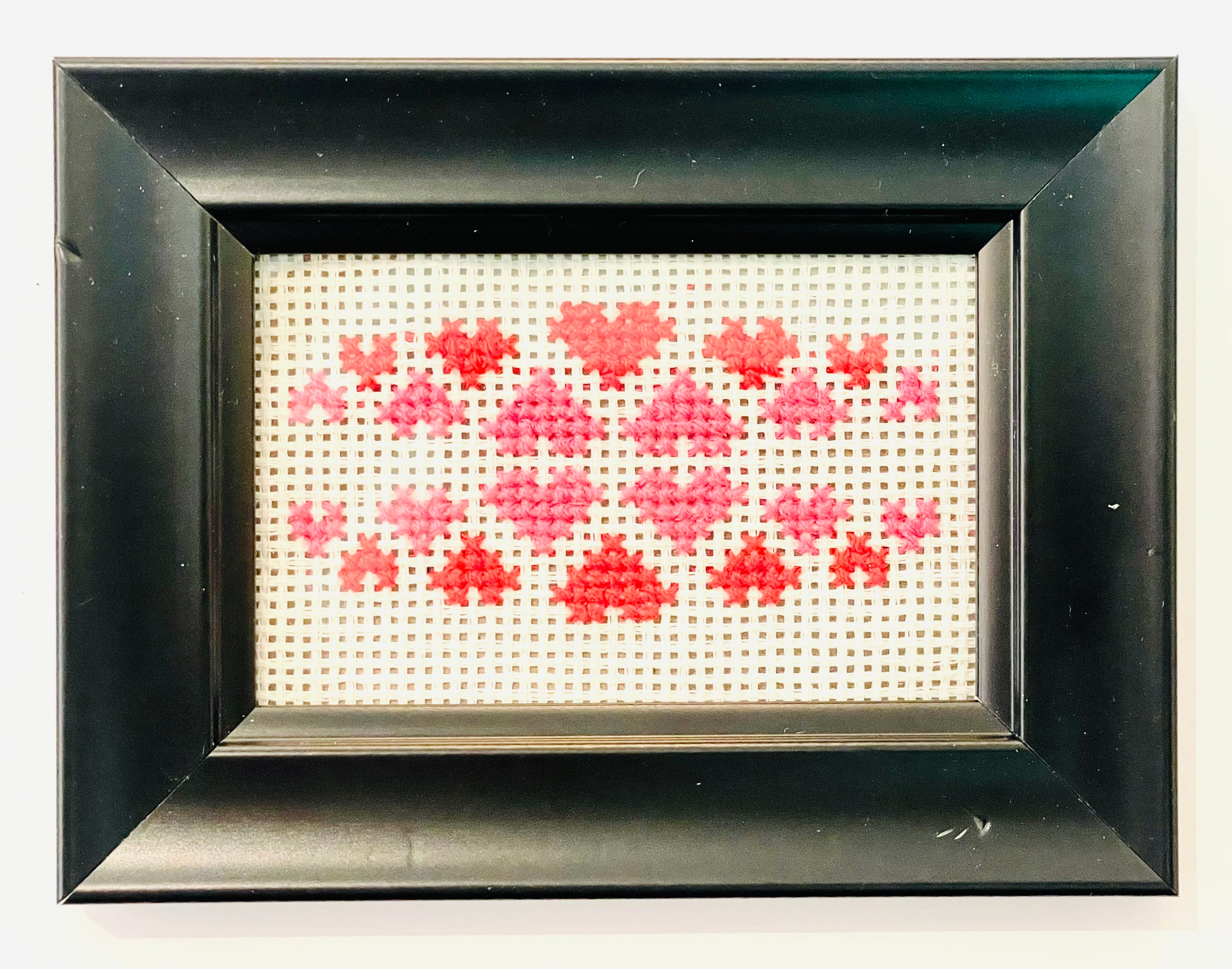 Angela Coltrane - Mini Reflective Hearts Cross-stitch Art