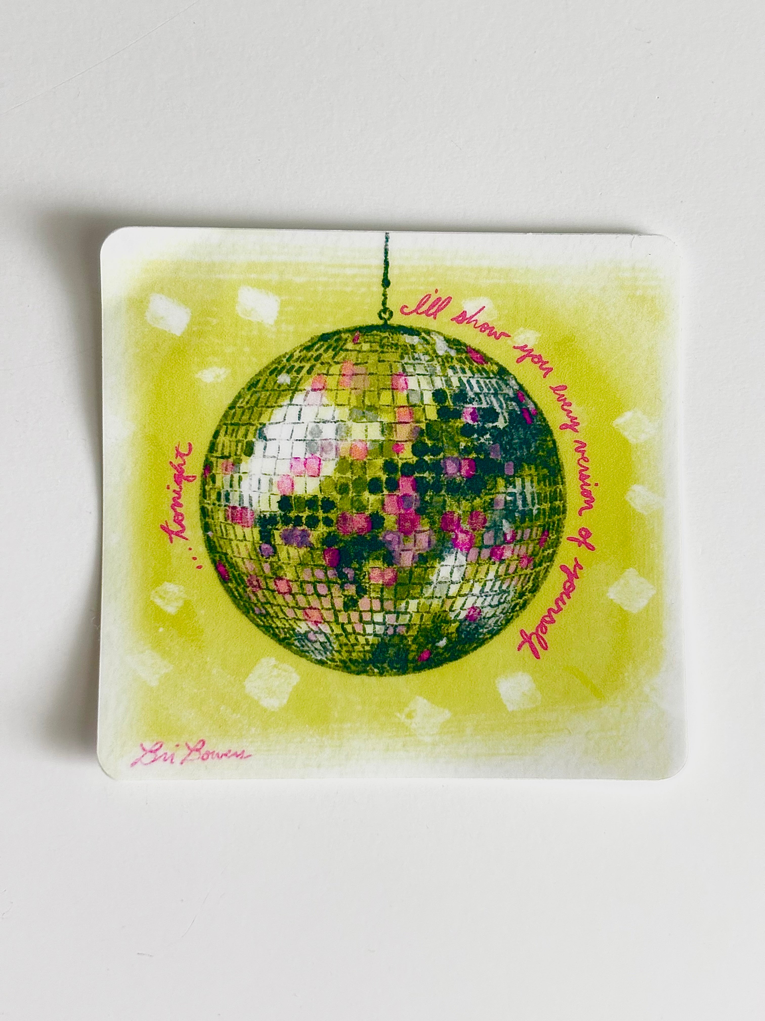 Bri Bowers  - Disco Ball Taylor Swift Yellow Sticker