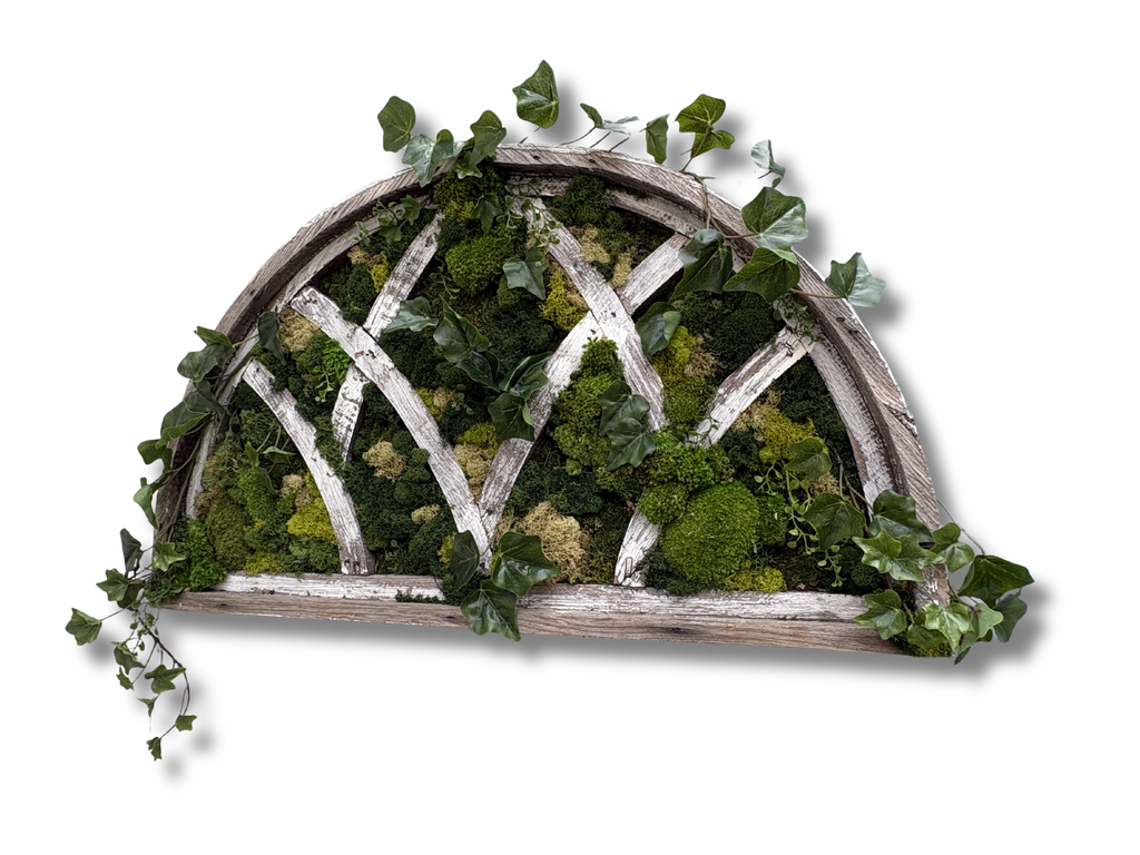 Imani Burns - Vintage Wide Window Pane Moss Art