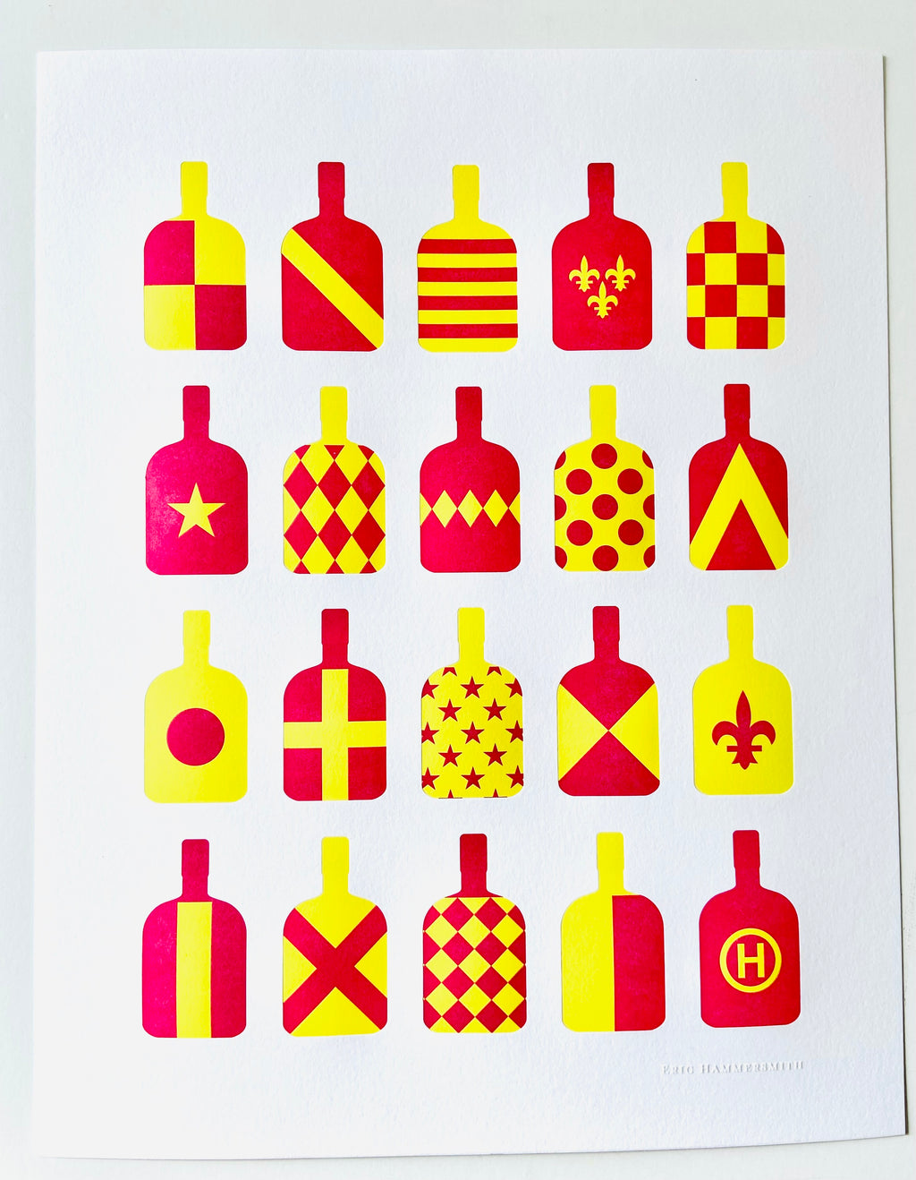 Eric Hammersmith - Bottle Silks Letterpress Print