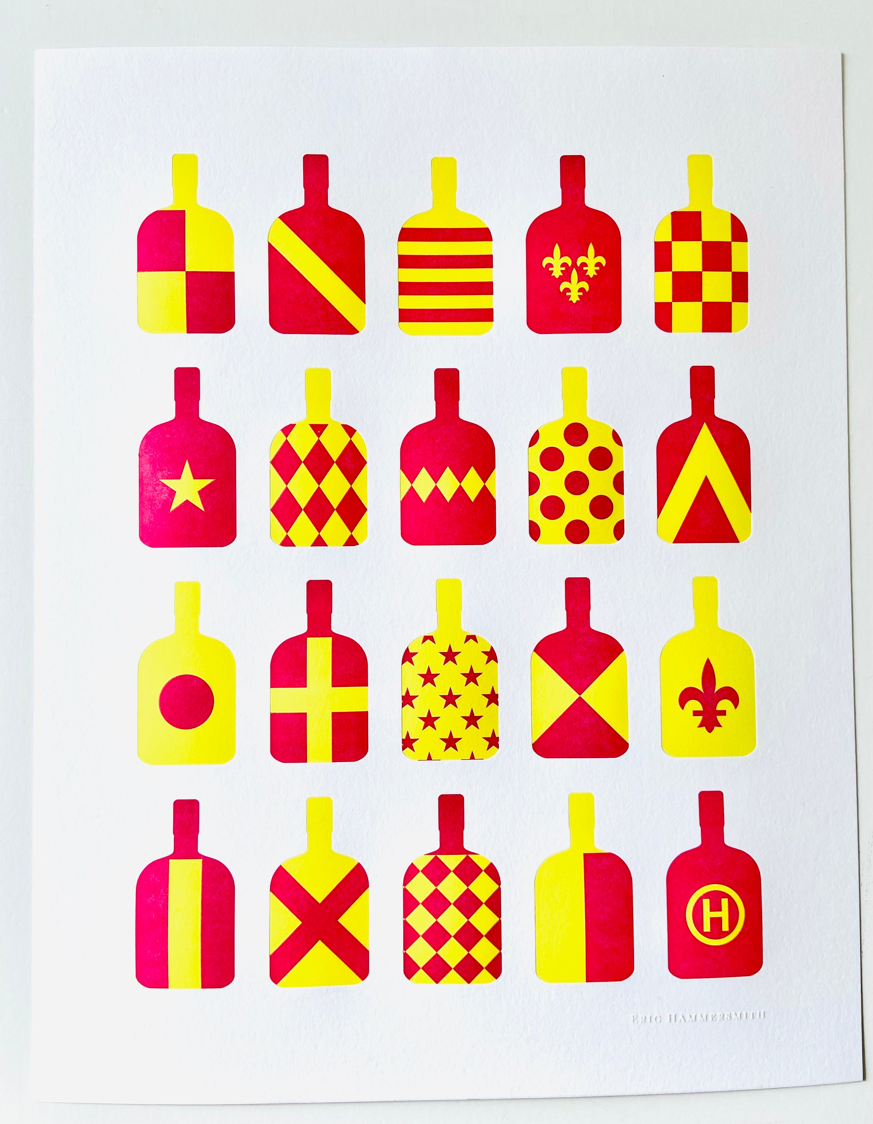 Eric Hammersmith - Bottle Silks Letterpress Print