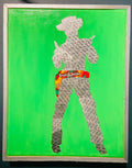 Tiny Art Lady- Green Candy Triptych