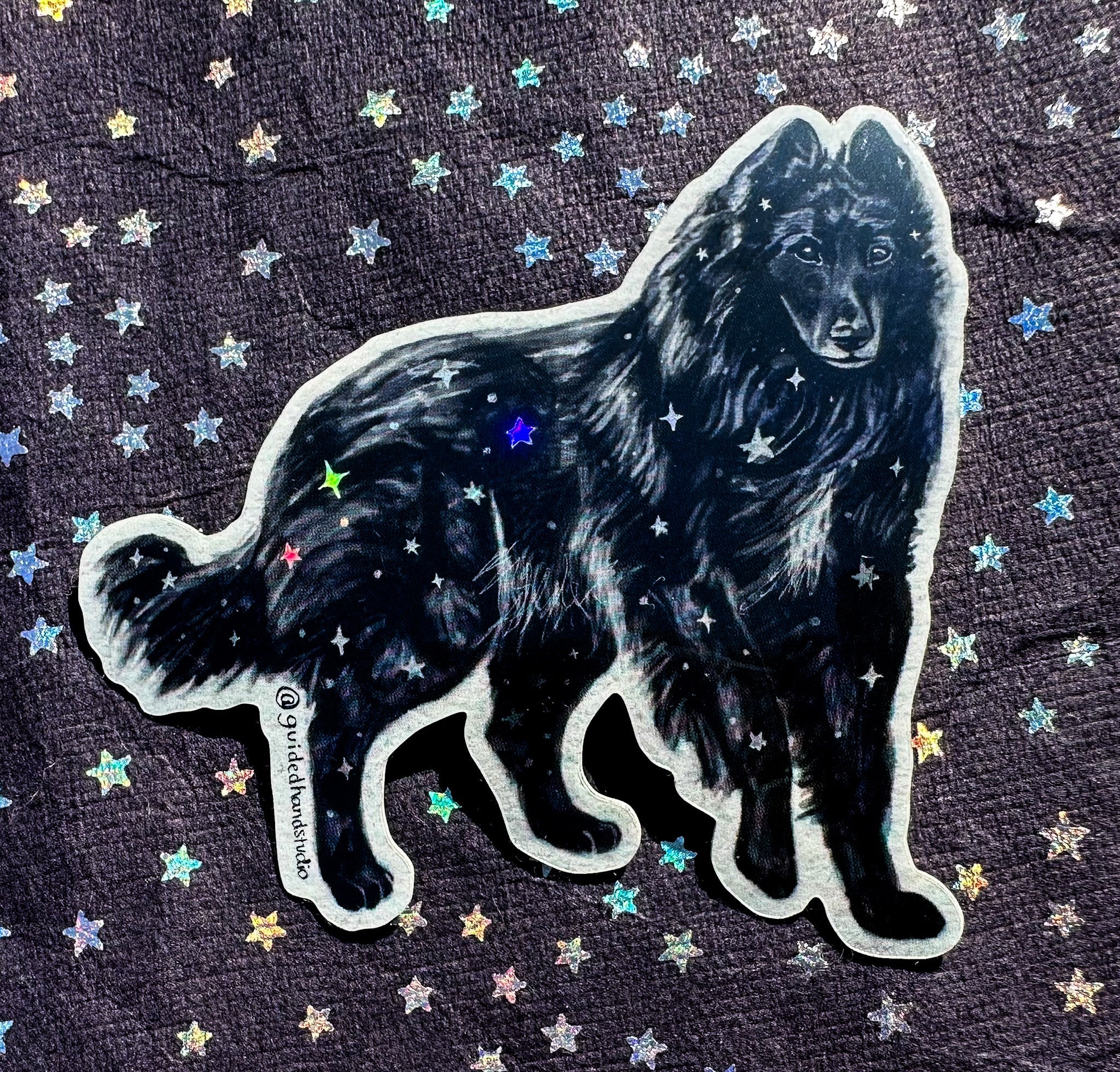 Guided Hand Studio - Holographic Hound Sticker
