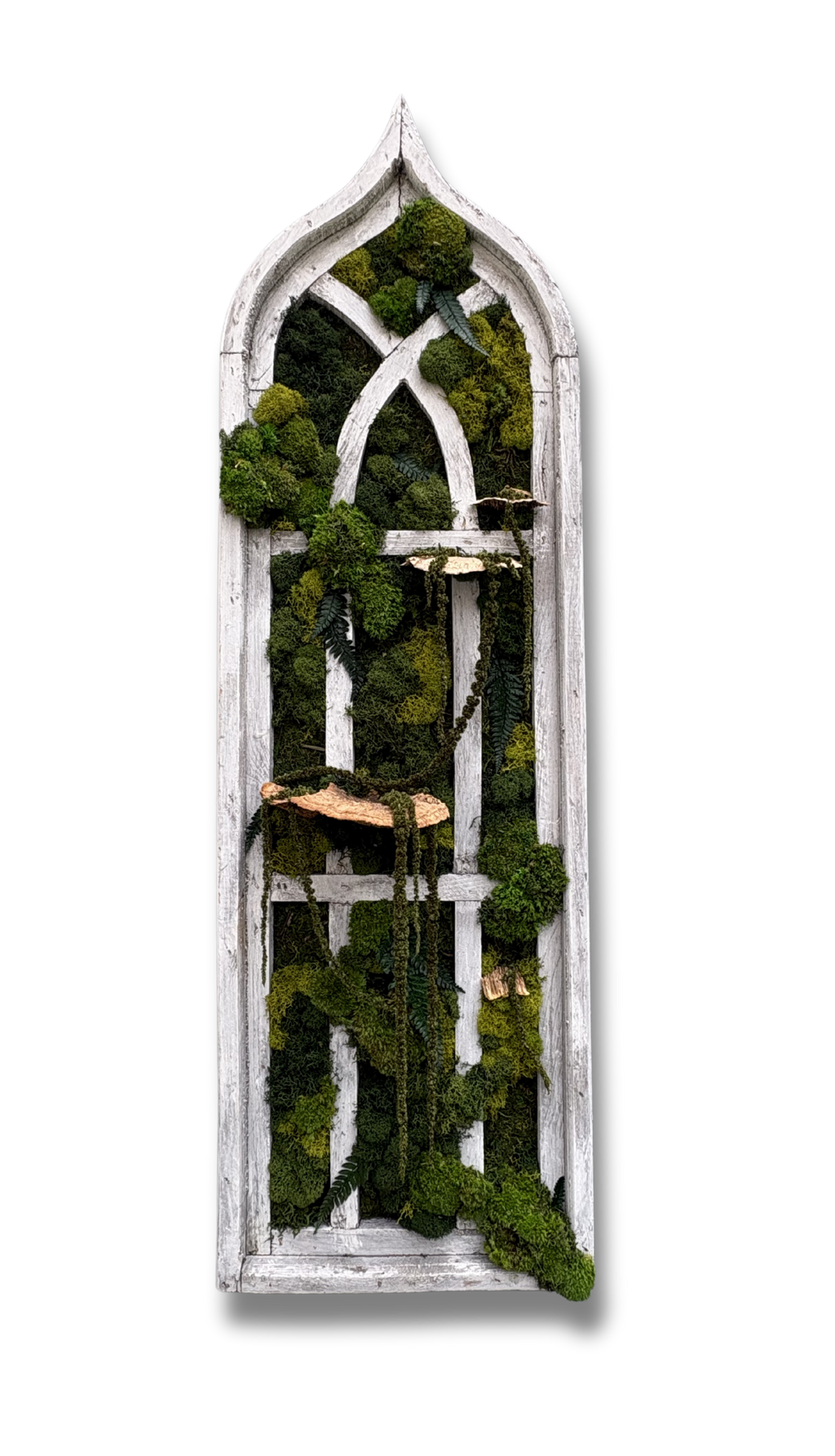 Imani Burns - Vintage Long Window Pane Moss Art