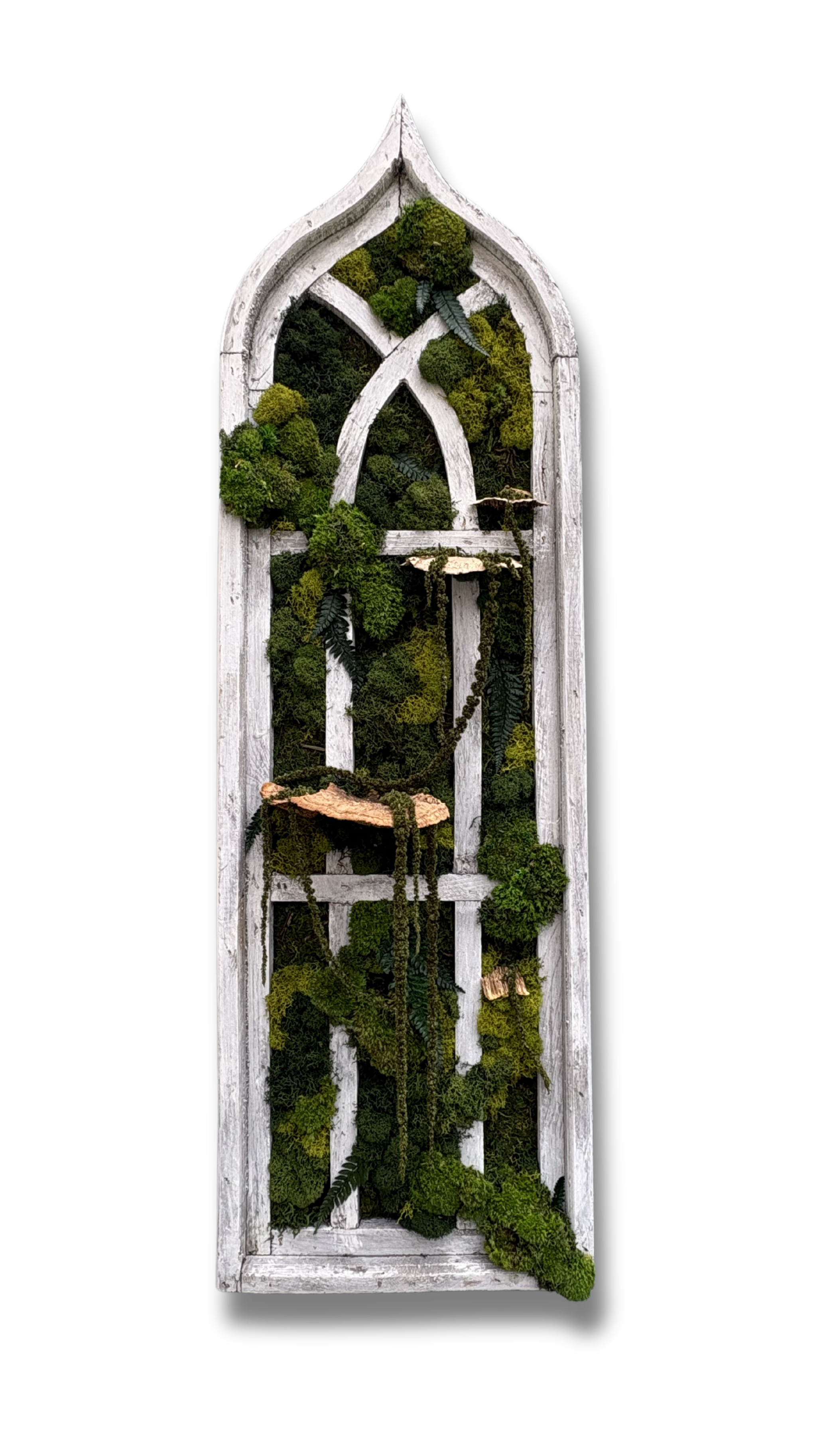 Imani Burns - Vintage Long Window Pane Moss Art