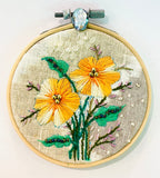 Gloria Ziegler - Original Floral Embroidery + Bead Hoops