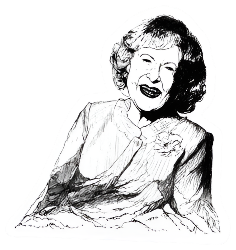 Maya Joy - Mountain Portrait Betty White Sticker