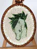 Gloria Ziegler - Original Horse Embroidery + Bead Hoops