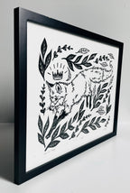 Fox Grove Art - Thru the Hedge Framed