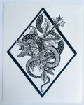 House of Figs Studio - Snake Botanical Lino Print