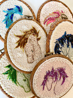 Gloria Ziegler - Original Horse Embroidery + Bead Hoops