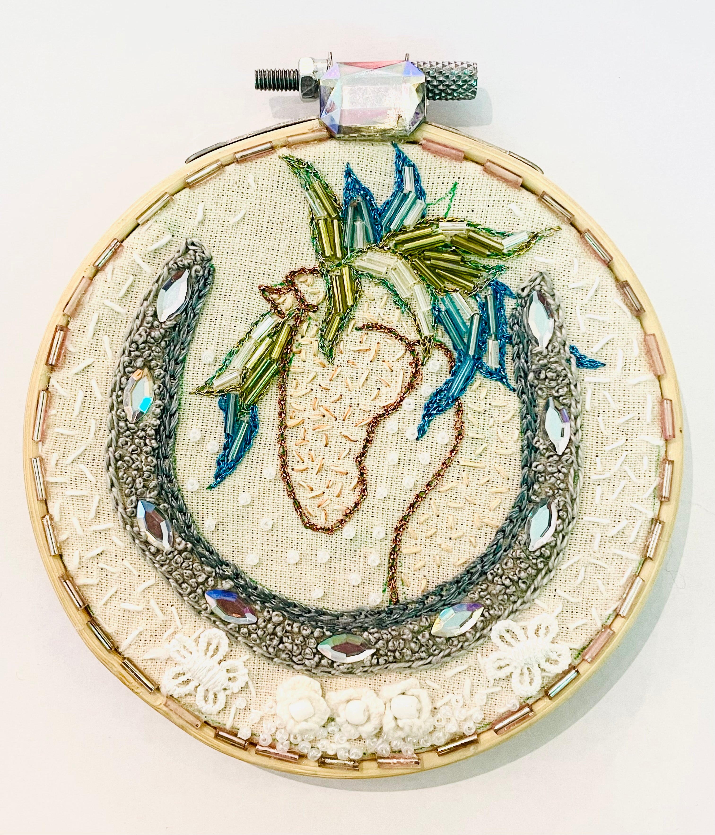 Gloria Ziegler - Original Horse Embroidery + Bead Hoops
