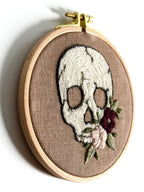 Paige Ream - Skull on Brown Linen