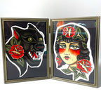 Coffee Brews + Tattoos - Panther/Lady Original Artwork