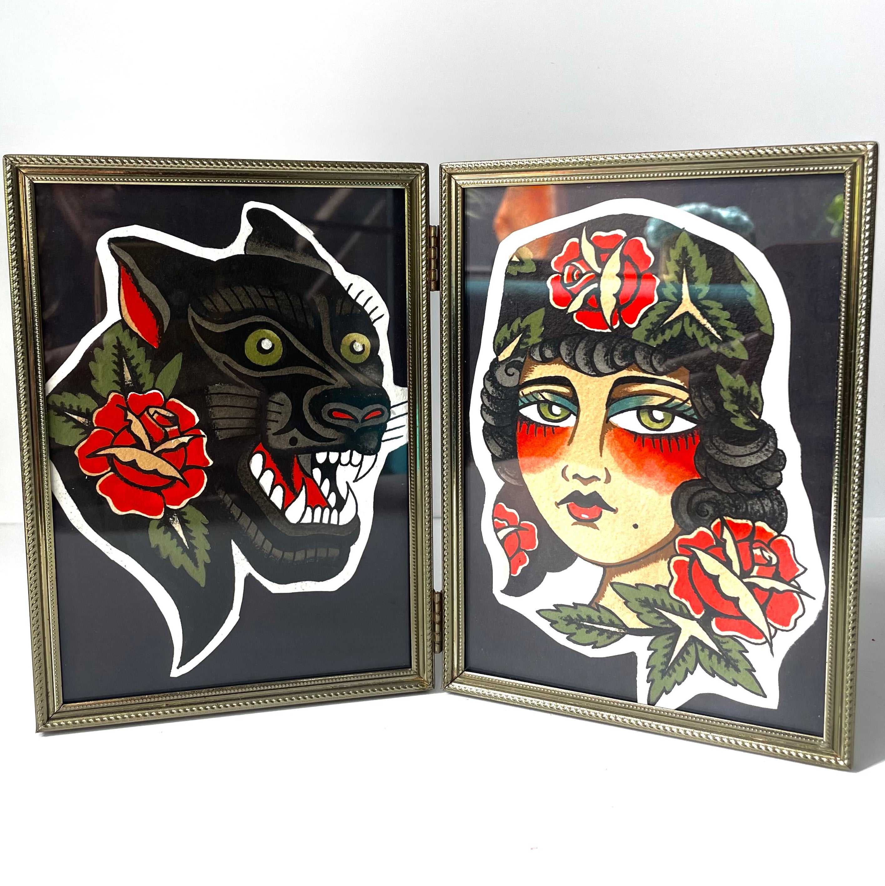Coffee Brews + Tattoos - Panther/Lady Original Artwork