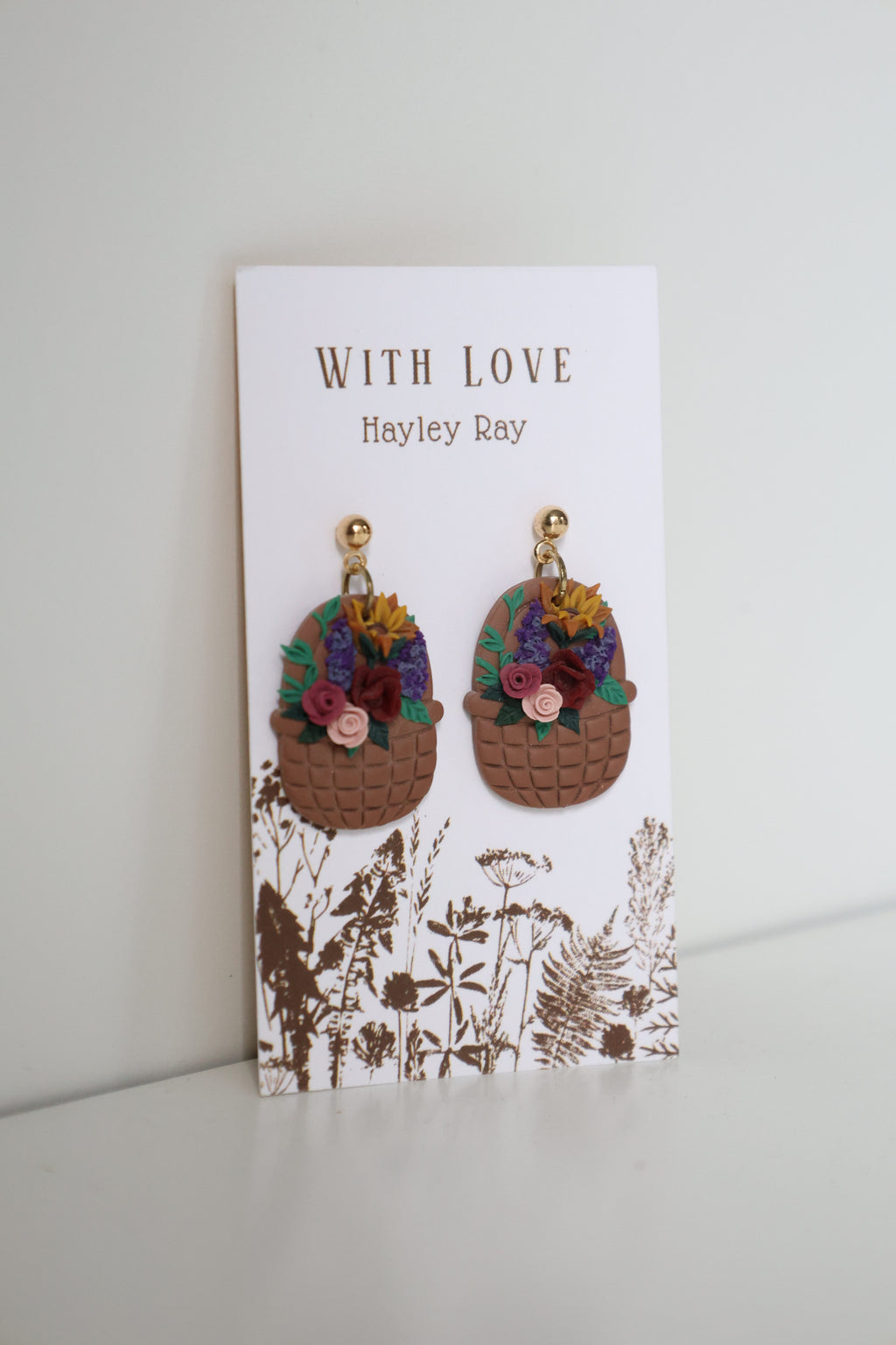 Hunnyhayart - Flower Basket Earrings