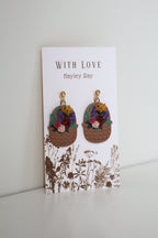 Hunnyhayart - Flower Basket Earrings