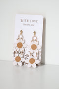 Hunnyhayart - White Double Flower Earrings