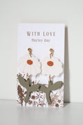 Hunnyhayart - White Flower Earrings