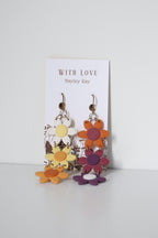 Hunnyhayart - Tri - Colored Flowers Earrings