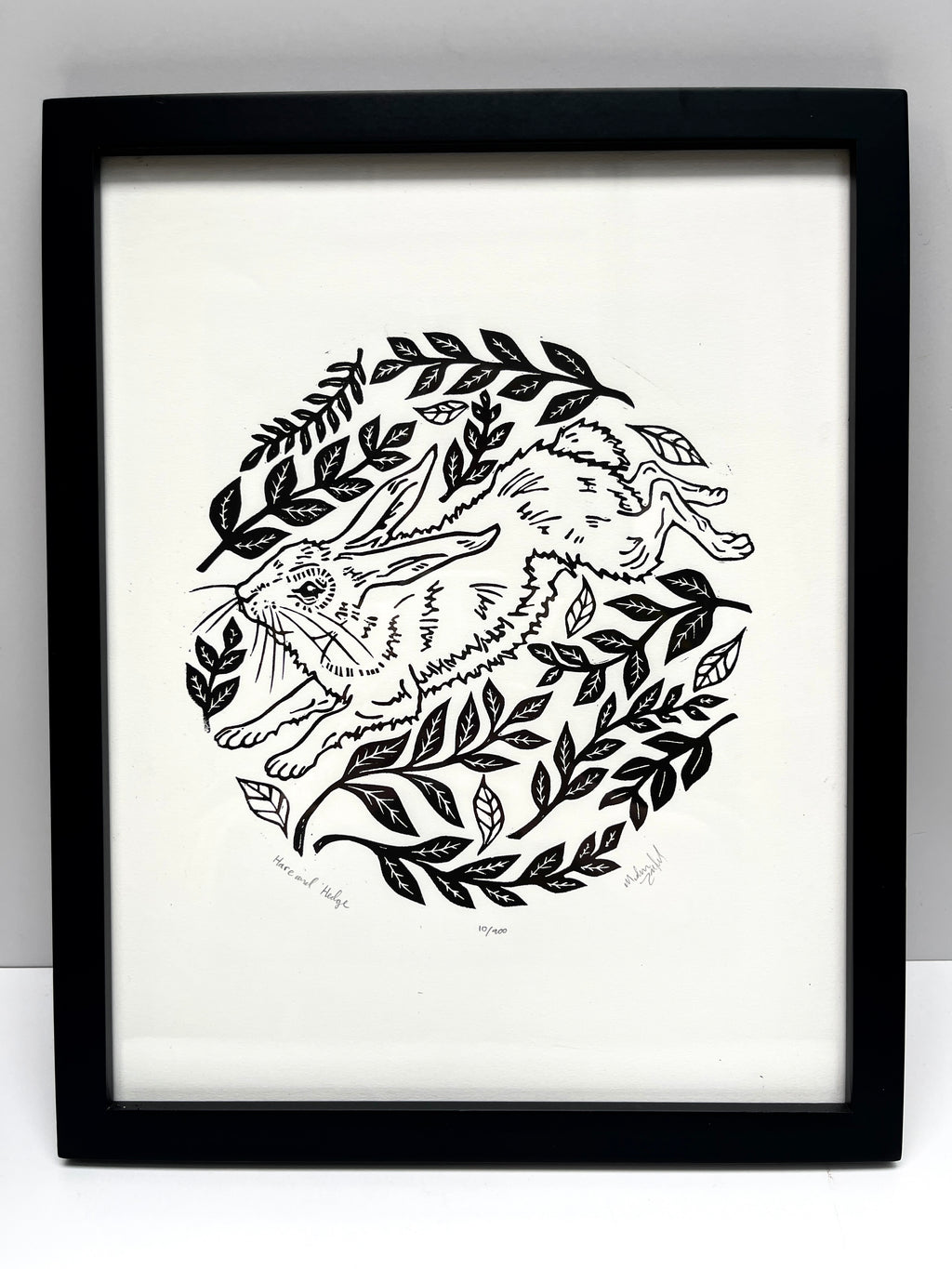 Fox Grove Art -Framed Hare and Hedge
