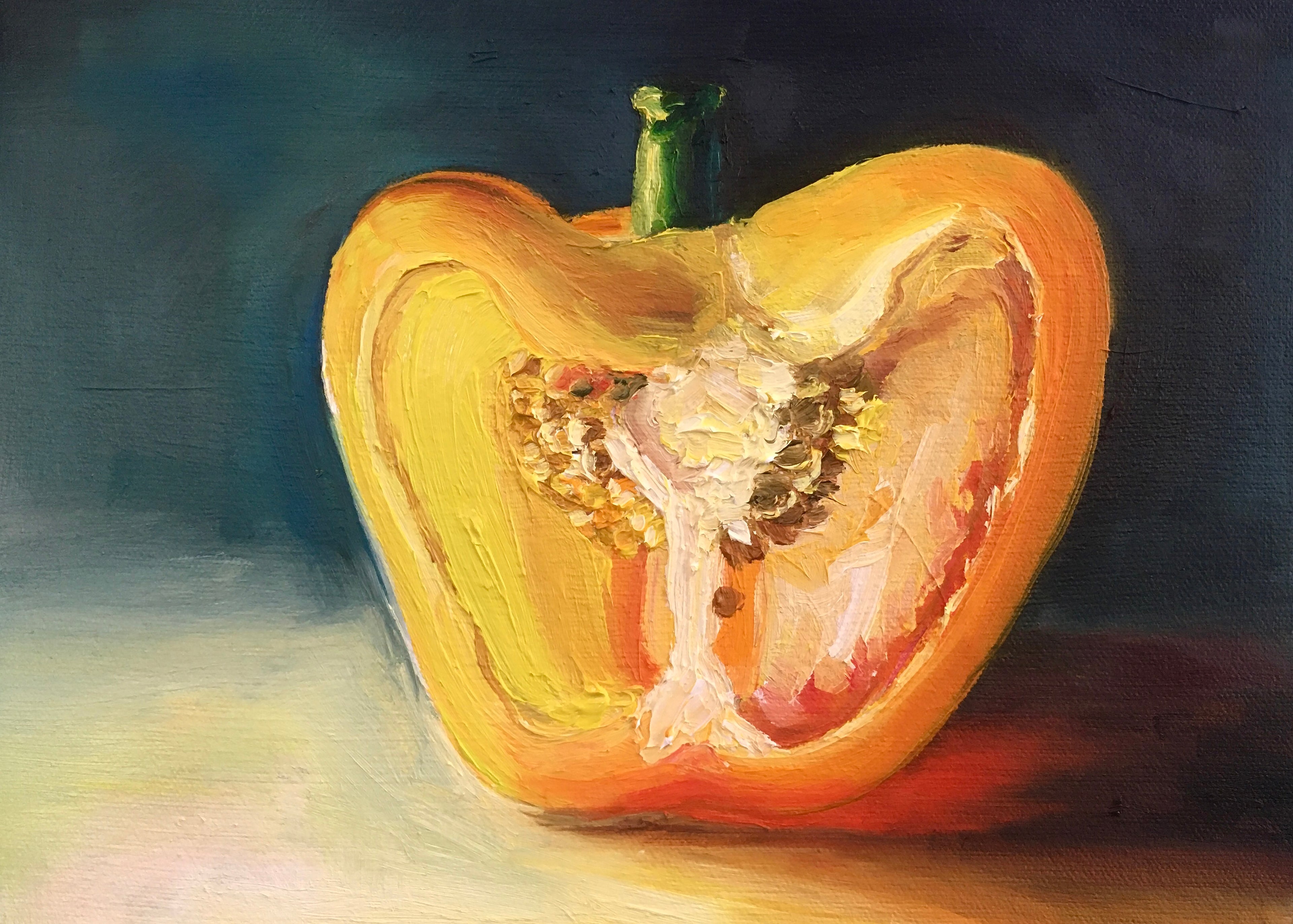 Ann Dawkins - Yellow Bell Pepper, Sliced Open