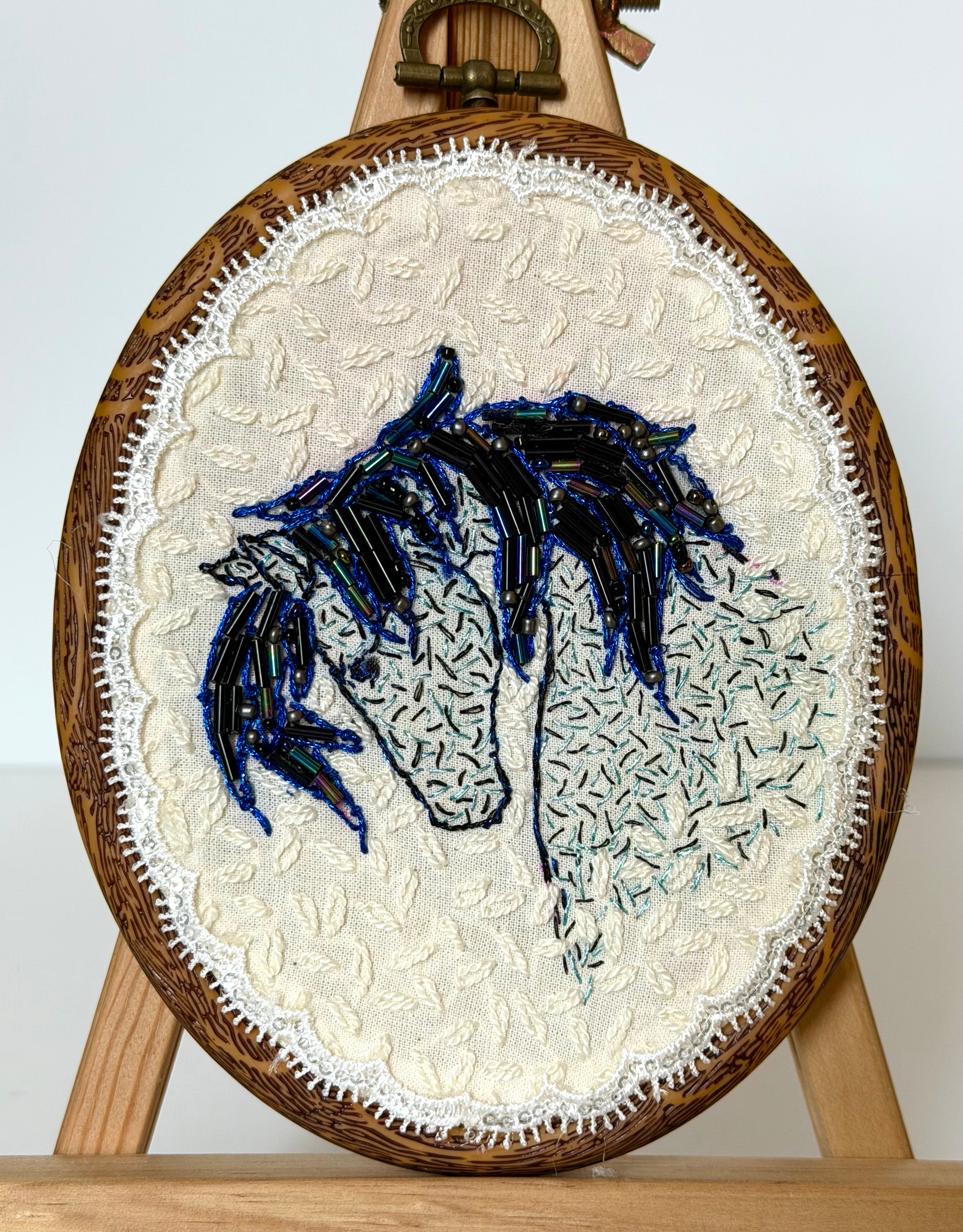 Gloria Ziegler - Original Horse Embroidery + Bead Hoops