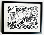 Fox Grove Art - Thru the Hedge Framed