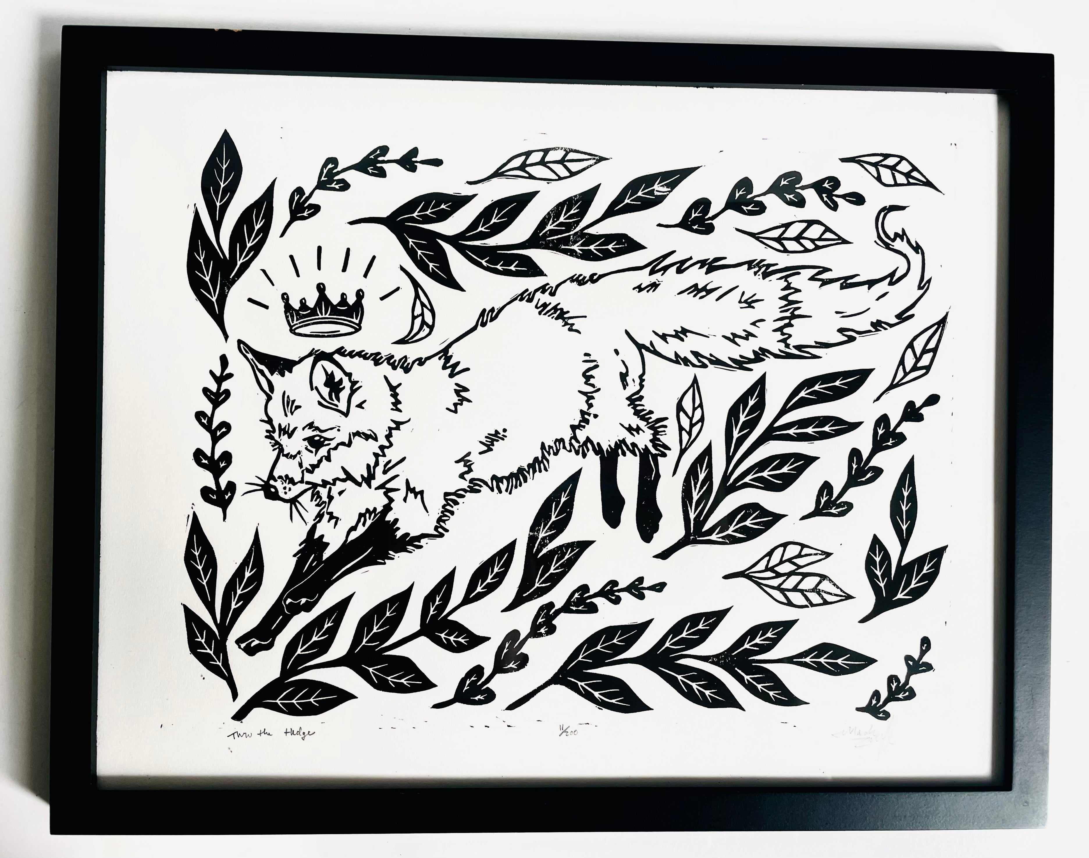 Fox Grove Art - Thru the Hedge Framed