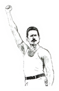 Maya Joy - Mountain Portrait Freddie Mercury Sticker