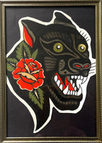 Coffee Brews + Tattoos - Panther/Lady Original Artwork