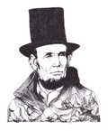 Maya Joy - Mountain Portrait Abe Lincoln Sticker