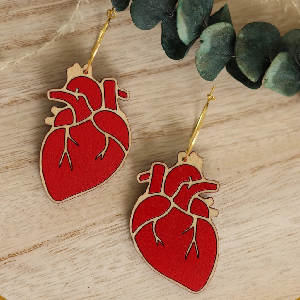 Le Chic Miami - Anatomical Heart Hoop Earrings