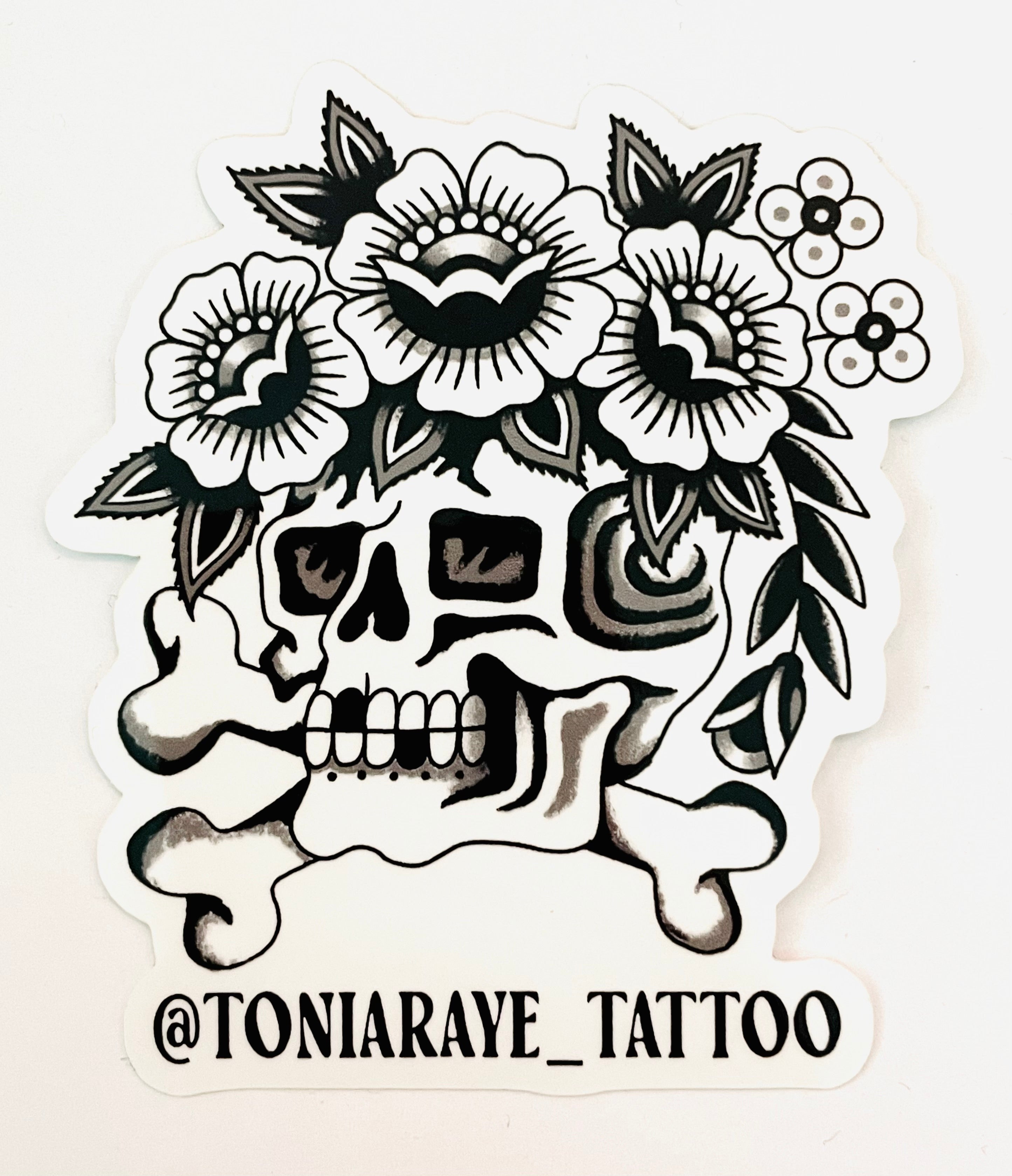 Tonia Raye Tattoo - Skull Sticker