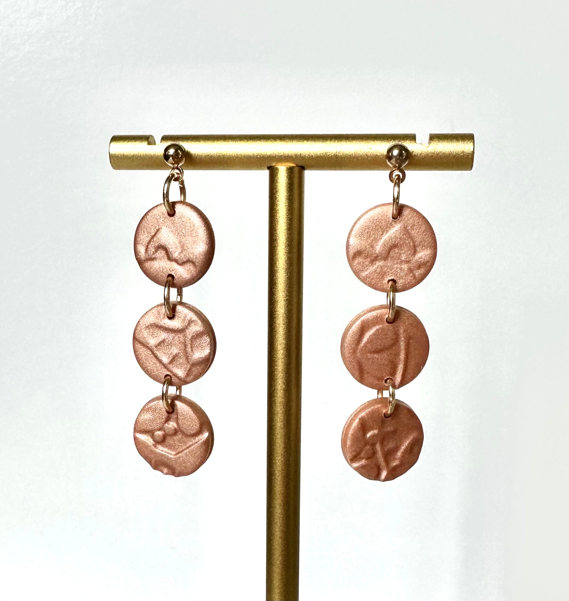 Created by Koko - Copper 3-Tiered Circle Dangles